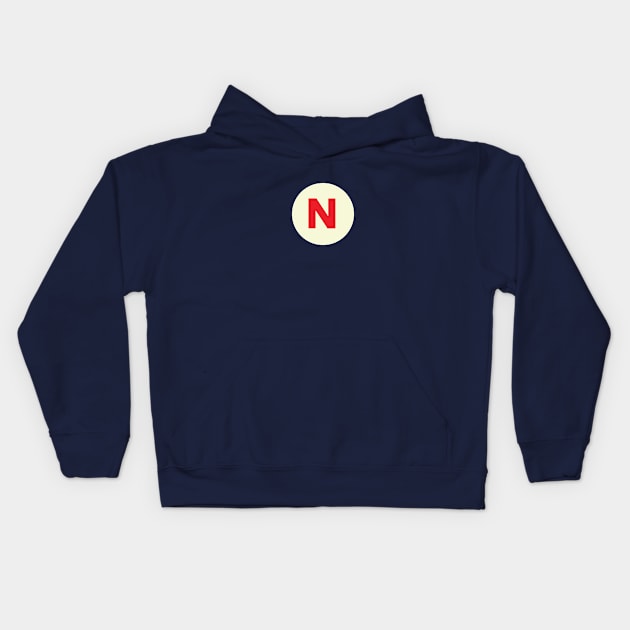 Vintage N Monogram Kids Hoodie by calebfaires